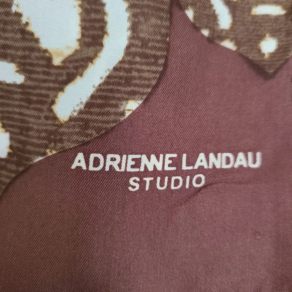 vintage 1970's 1980's silk scarf patterned adrienne landau studio